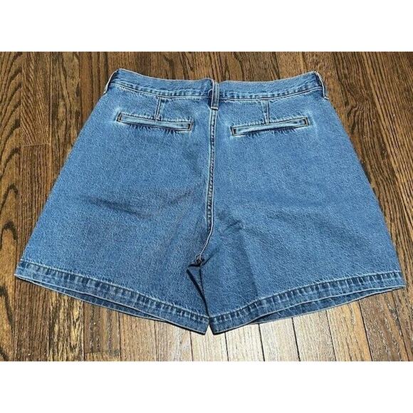 Madewell The Harlow Shorts Medium Wash Denim Jean Pleated Front Blue Size 31 NEW - Picture 8 of 8